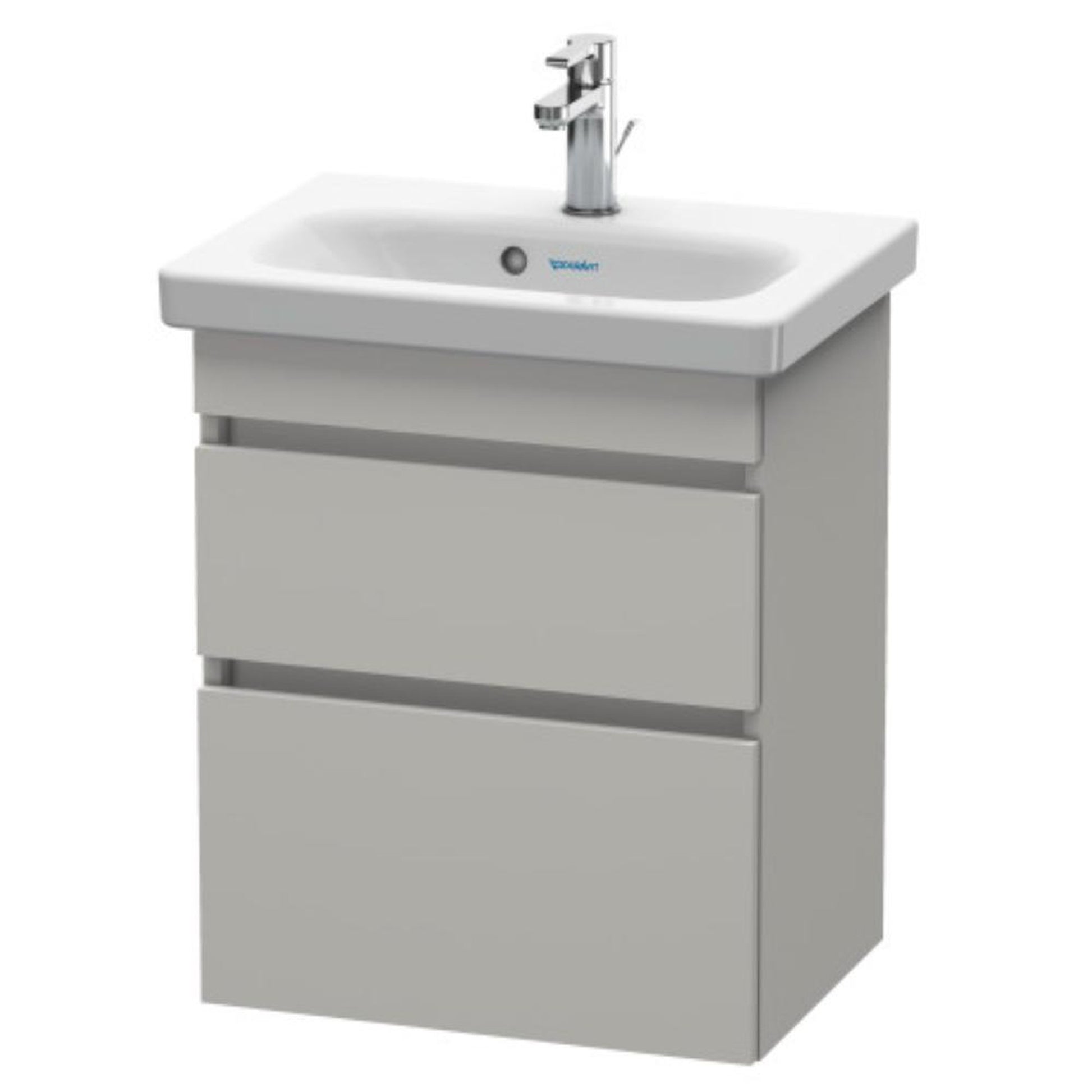 Duravit DuraStyle 20" x 24" x 14" Two Drawer Wall-Mount Vanity Unit in Concrete Grey Matt (DS640300707)