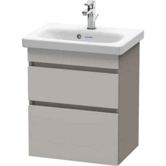 Duravit DuraStyle 20" x 24" x 14" Two Drawer Wall-Mount Vanity Unit in Concrete Grey Matt and Basalt (DS640300743)