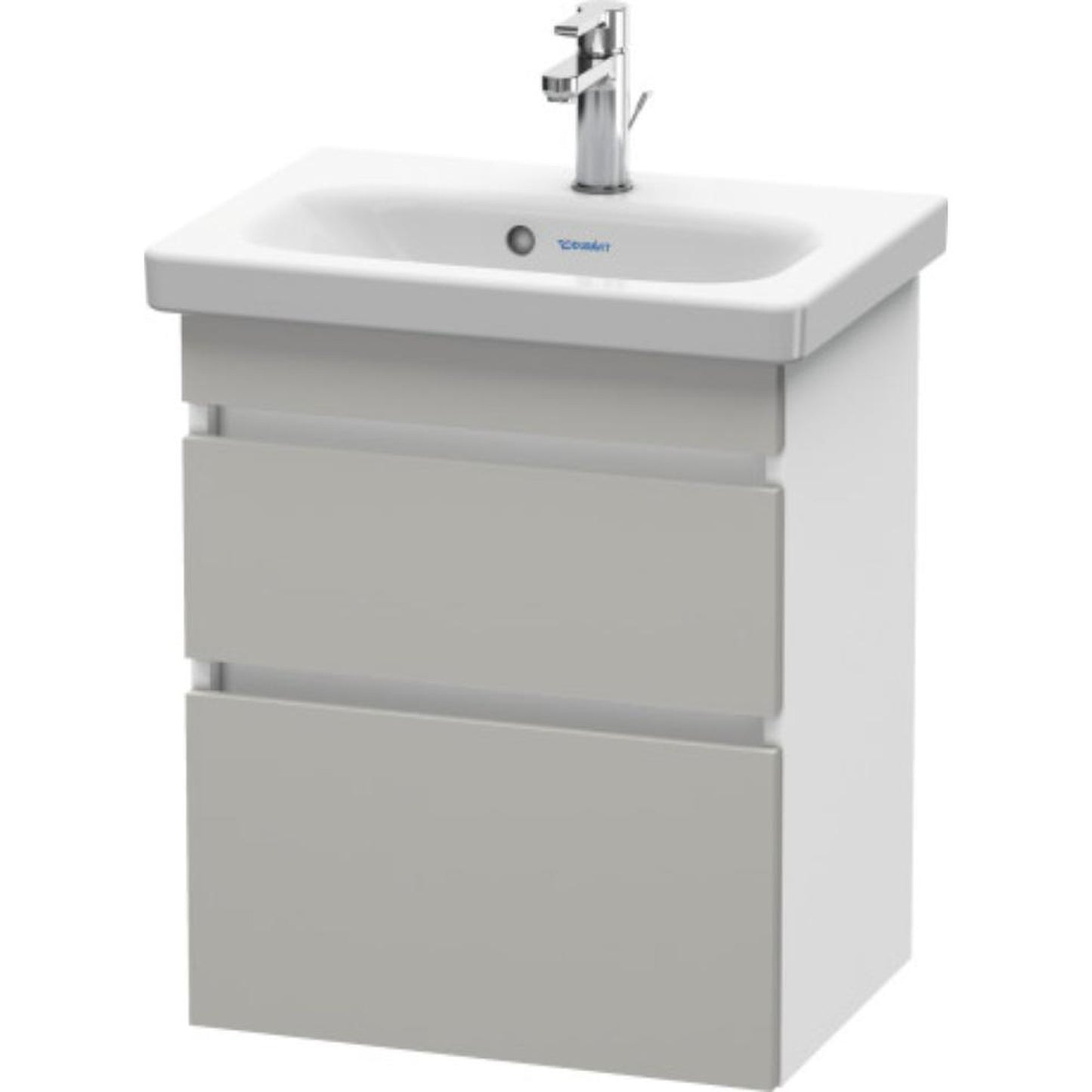 Duravit DuraStyle 20" x 24" x 14" Two Drawer Wall-Mount Vanity Unit in Concrete Grey Matt and White (DS640300718)