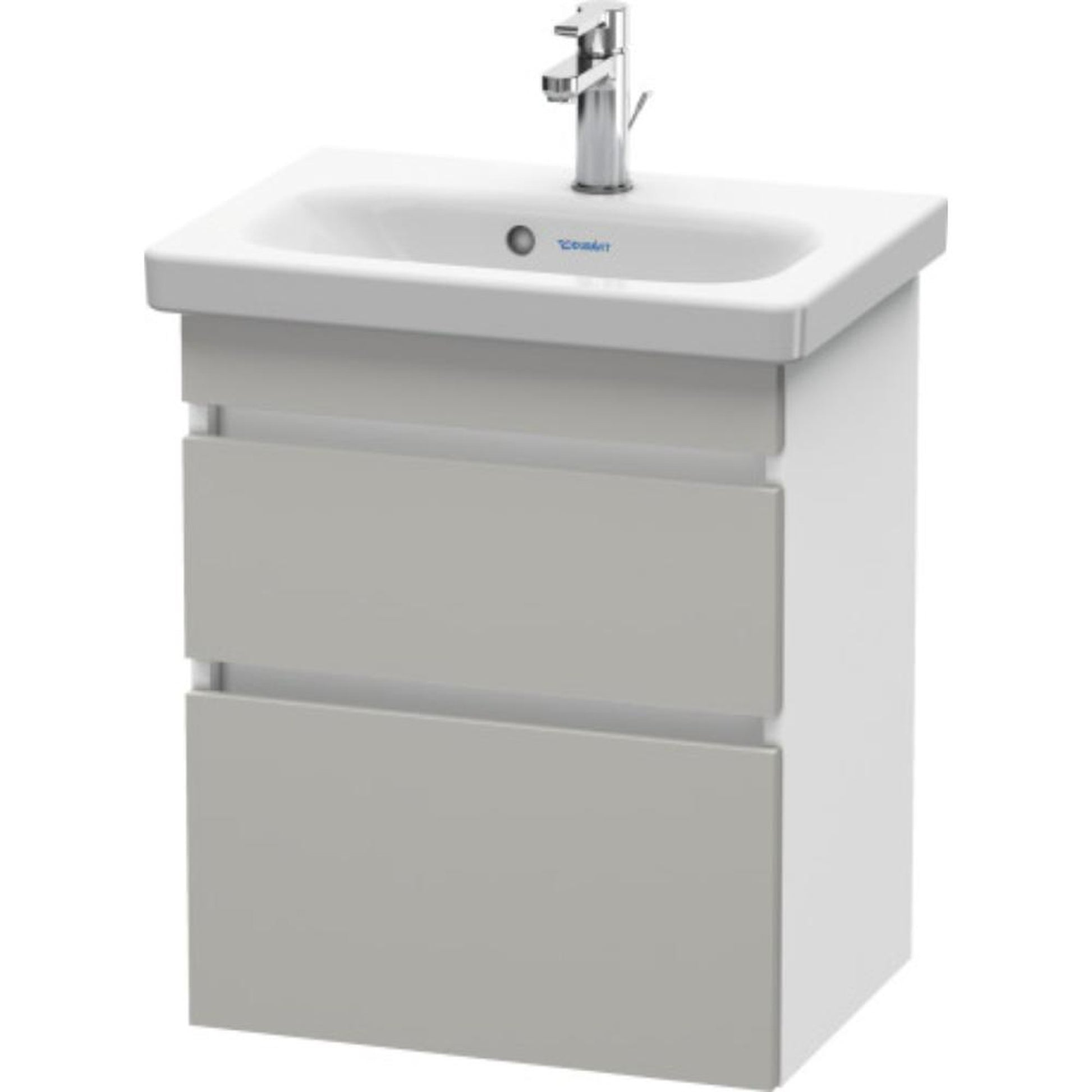 Duravit DuraStyle 20" x 24" x 14" Two Drawer Wall-Mount Vanity Unit in Concrete Grey Matt and White (DS640300718)