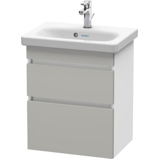 Duravit DuraStyle 20" x 24" x 14" Two Drawer Wall-Mount Vanity Unit in Concrete Grey Matt and White (DS640300718)