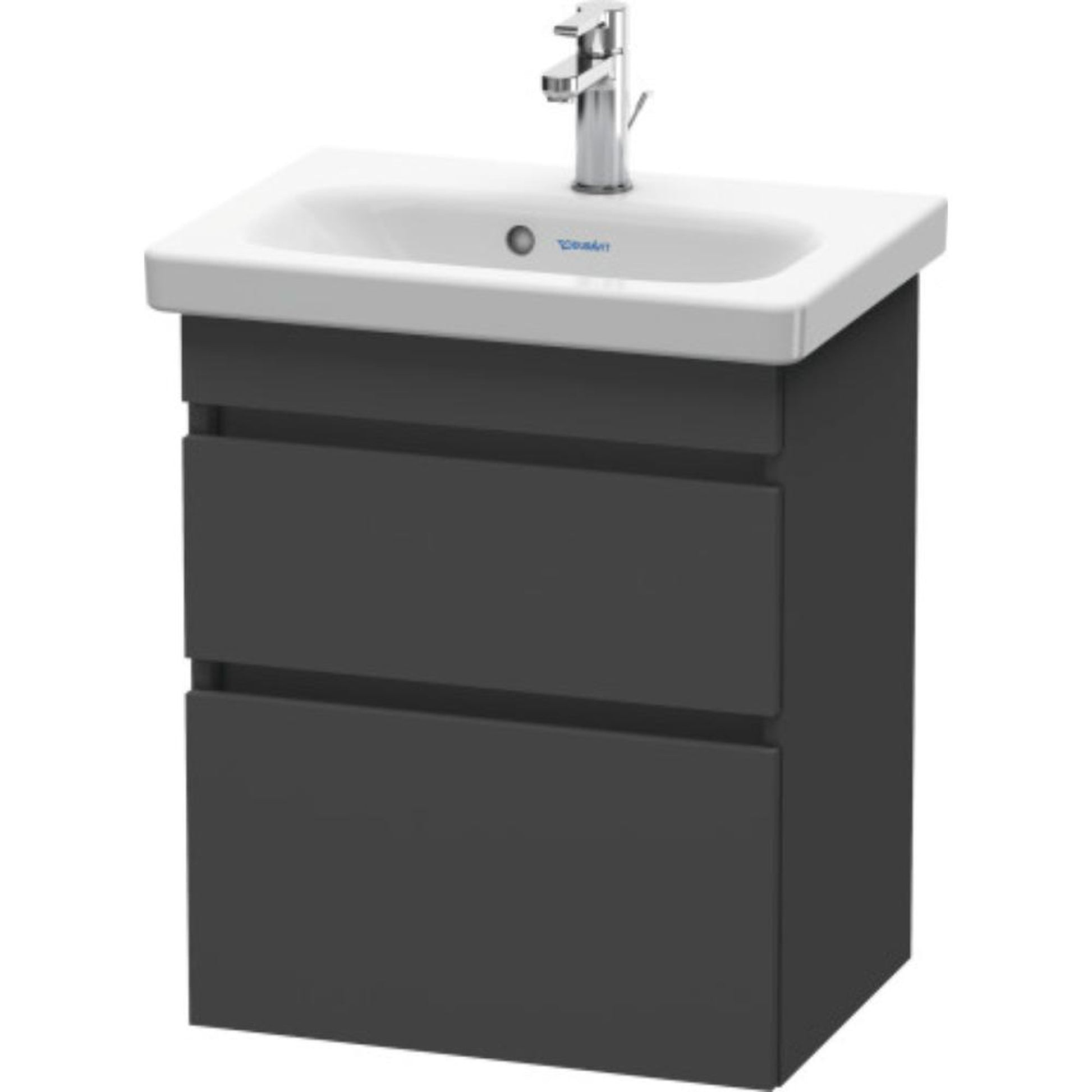 Duravit DuraStyle 20" x 24" x 14" Two Drawer Wall-Mount Vanity Unit in Graphite (DS640304949)
