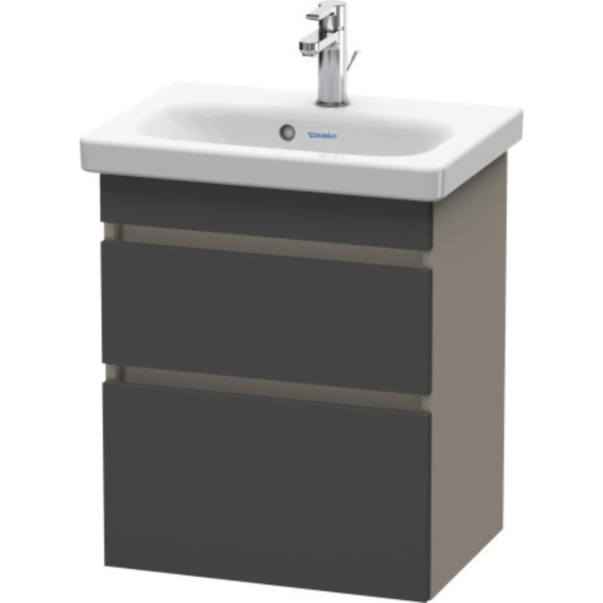 Duravit DuraStyle 20" x 24" x 14" Two Drawer Wall-Mount Vanity Unit in Graphite and Basalt (DS640304943)