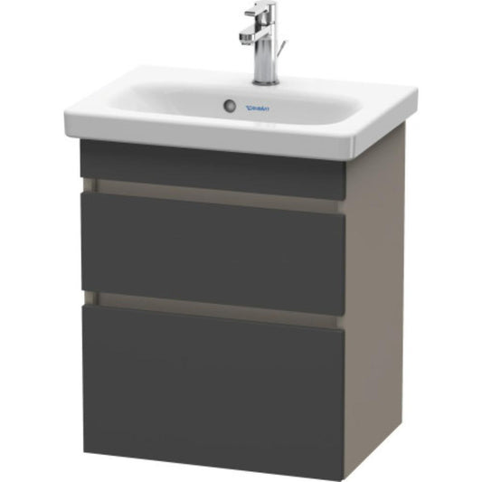 Duravit DuraStyle 20" x 24" x 14" Two Drawer Wall-Mount Vanity Unit in Graphite and Basalt (DS640304943)