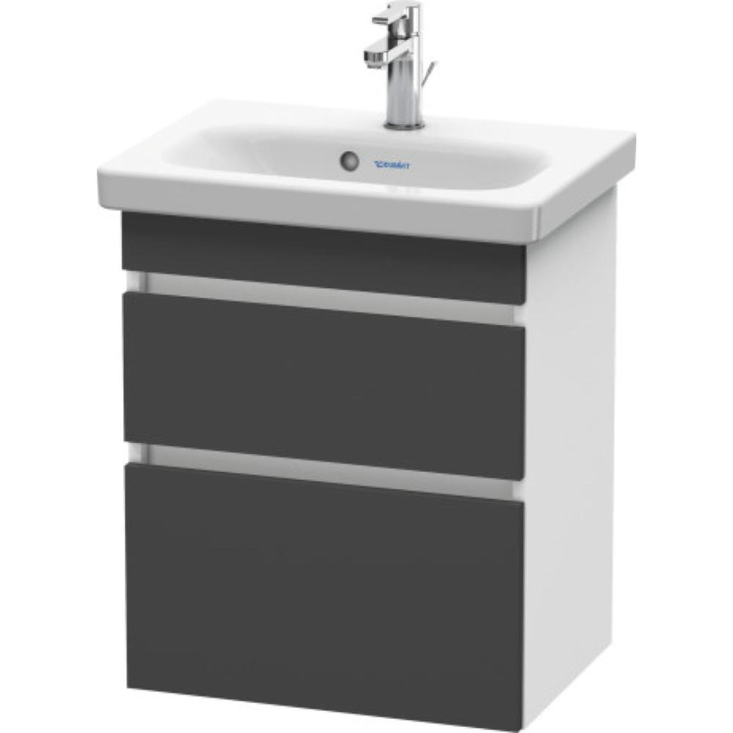 Duravit DuraStyle 20" x 24" x 14" Two Drawer Wall-Mount Vanity Unit in Graphite and White (DS640304918)