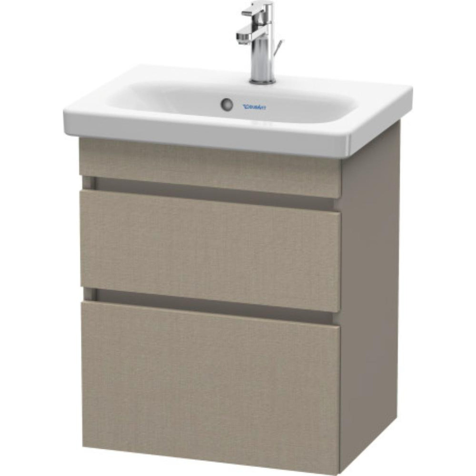 Duravit DuraStyle 20" x 24" x 14" Two Drawer Wall-Mount Vanity Unit in Linen and Basalt (DS640307543)