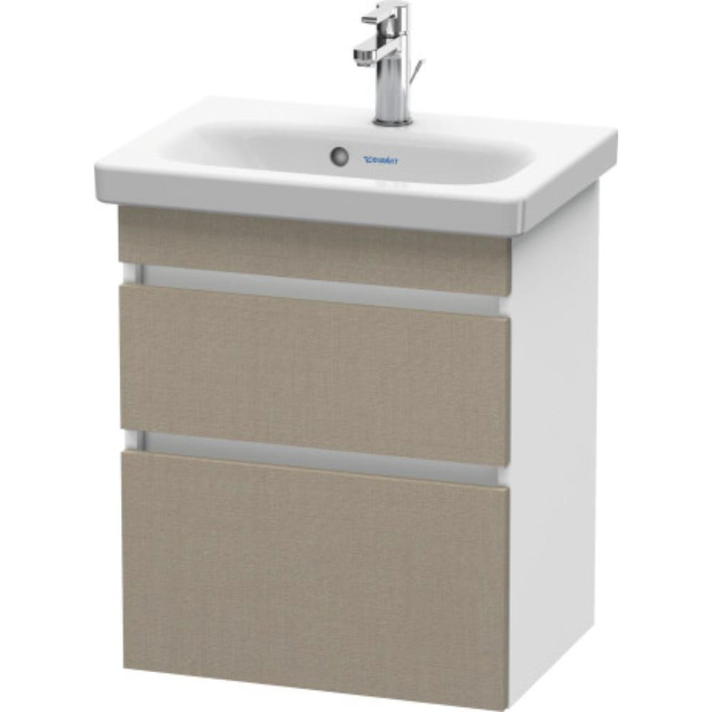 Duravit DuraStyle 20" x 24" x 14" Two Drawer Wall-Mount Vanity Unit in Linen and White (DS640307518)