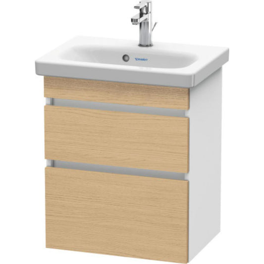 Duravit DuraStyle 20" x 24" x 14" Two Drawer Wall-Mount Vanity Unit in Natural Oak and White (DS640303018)