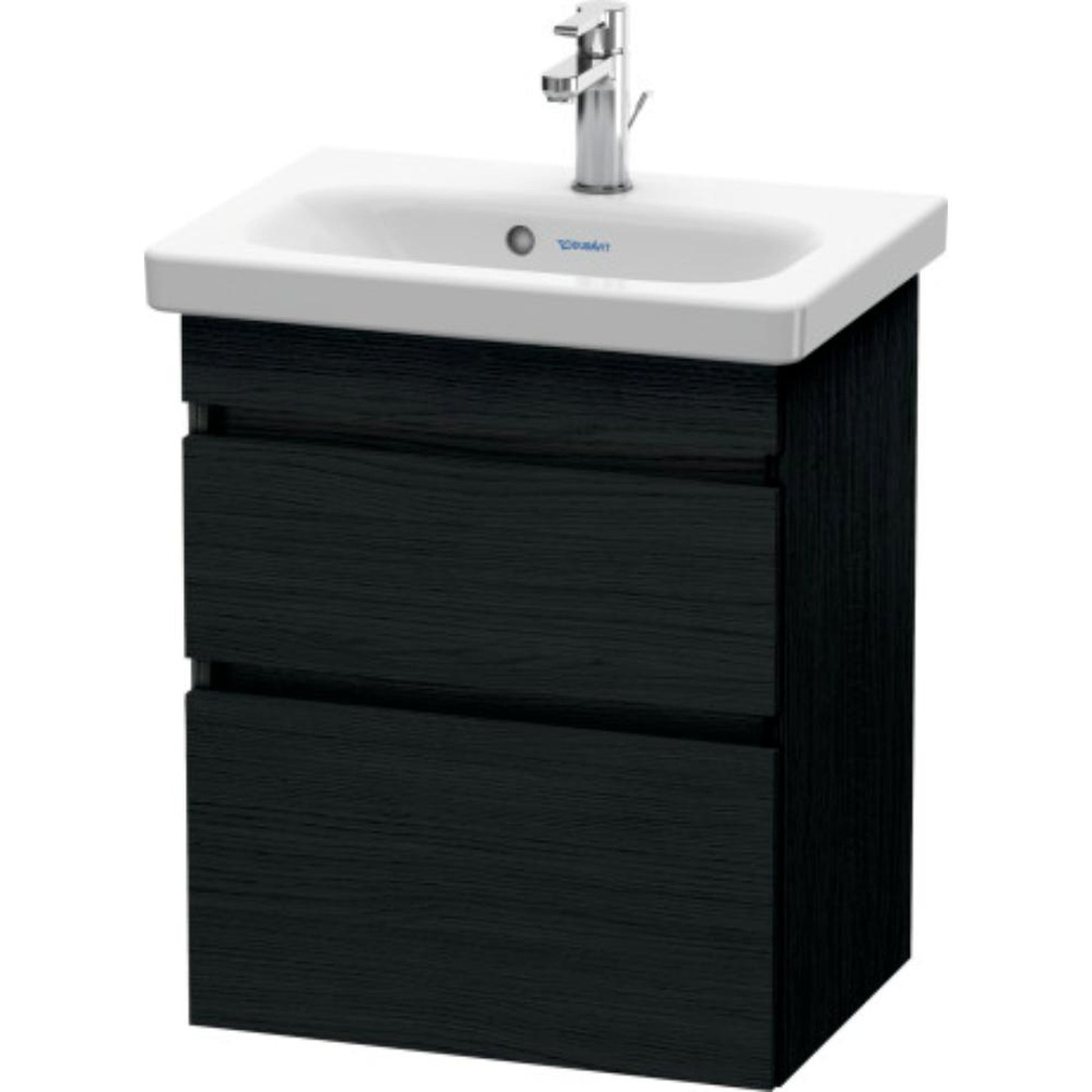 Duravit DuraStyle 20" x 24" x 14" Two Drawer Wall-Mount Vanity Unit in Oak Black (DS640301616)