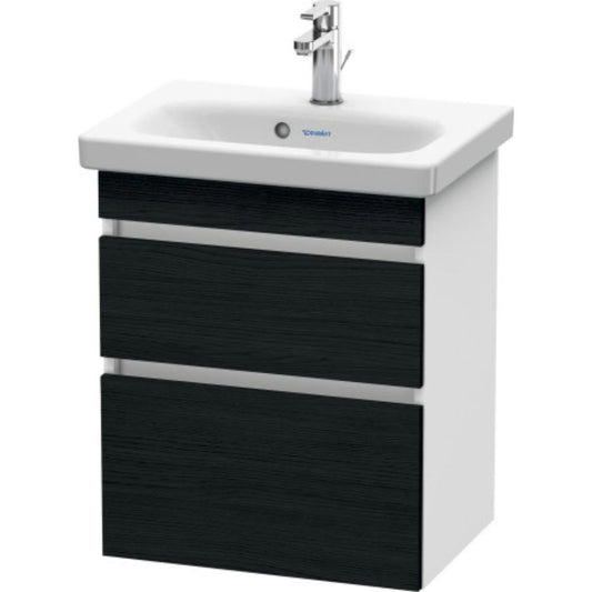 Duravit DuraStyle 20" x 24" x 14" Two Drawer Wall-Mount Vanity Unit in Oak Black and White (DS640301618)