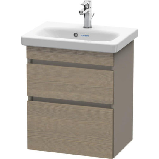 Duravit DuraStyle 20" x 24" x 14" Two Drawer Wall-Mount Vanity Unit in Oak Terra and Basalt (DS640303543)