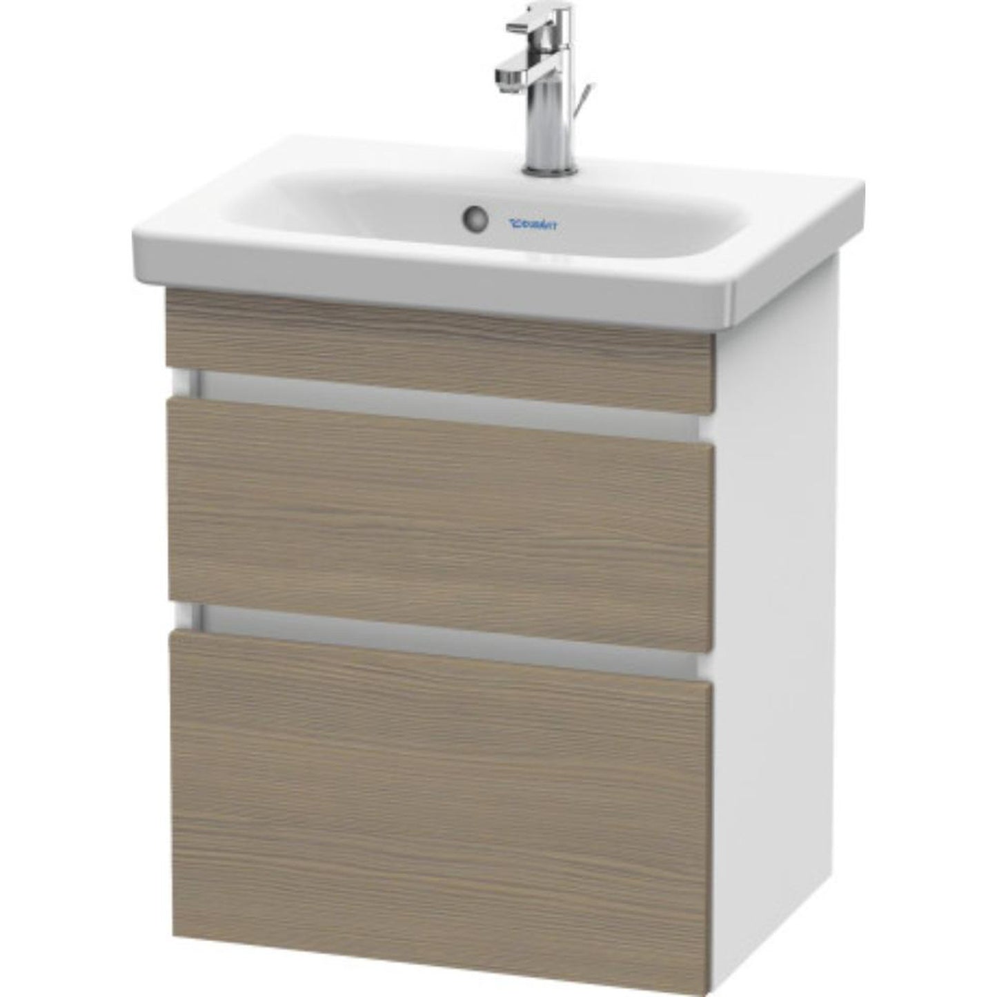 Duravit DuraStyle 20" x 24" x 14" Two Drawer Wall-Mount Vanity Unit in Oak Terra and White (DS640303518)