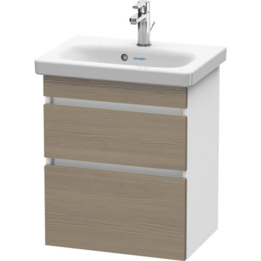 Duravit DuraStyle 20" x 24" x 14" Two Drawer Wall-Mount Vanity Unit in Oak Terra and White (DS640303518)