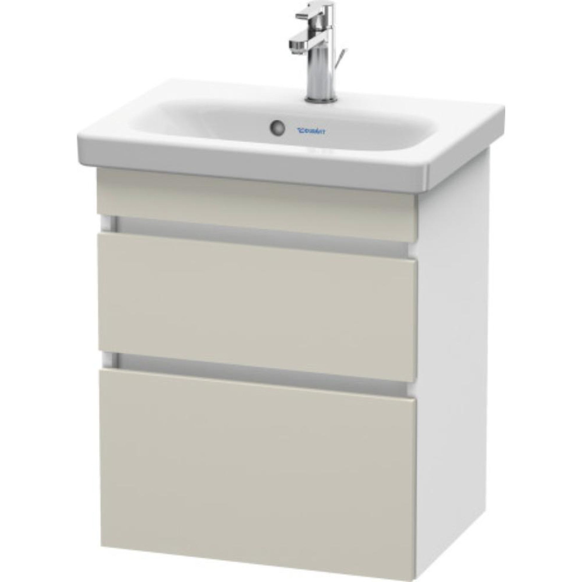 Duravit DuraStyle 20" x 24" x 14" Two Drawer Wall-Mount Vanity Unit in Taupe and White (DS640309118)