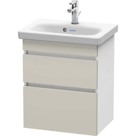 Duravit DuraStyle 20" x 24" x 14" Two Drawer Wall-Mount Vanity Unit in Taupe and White (DS640309118)