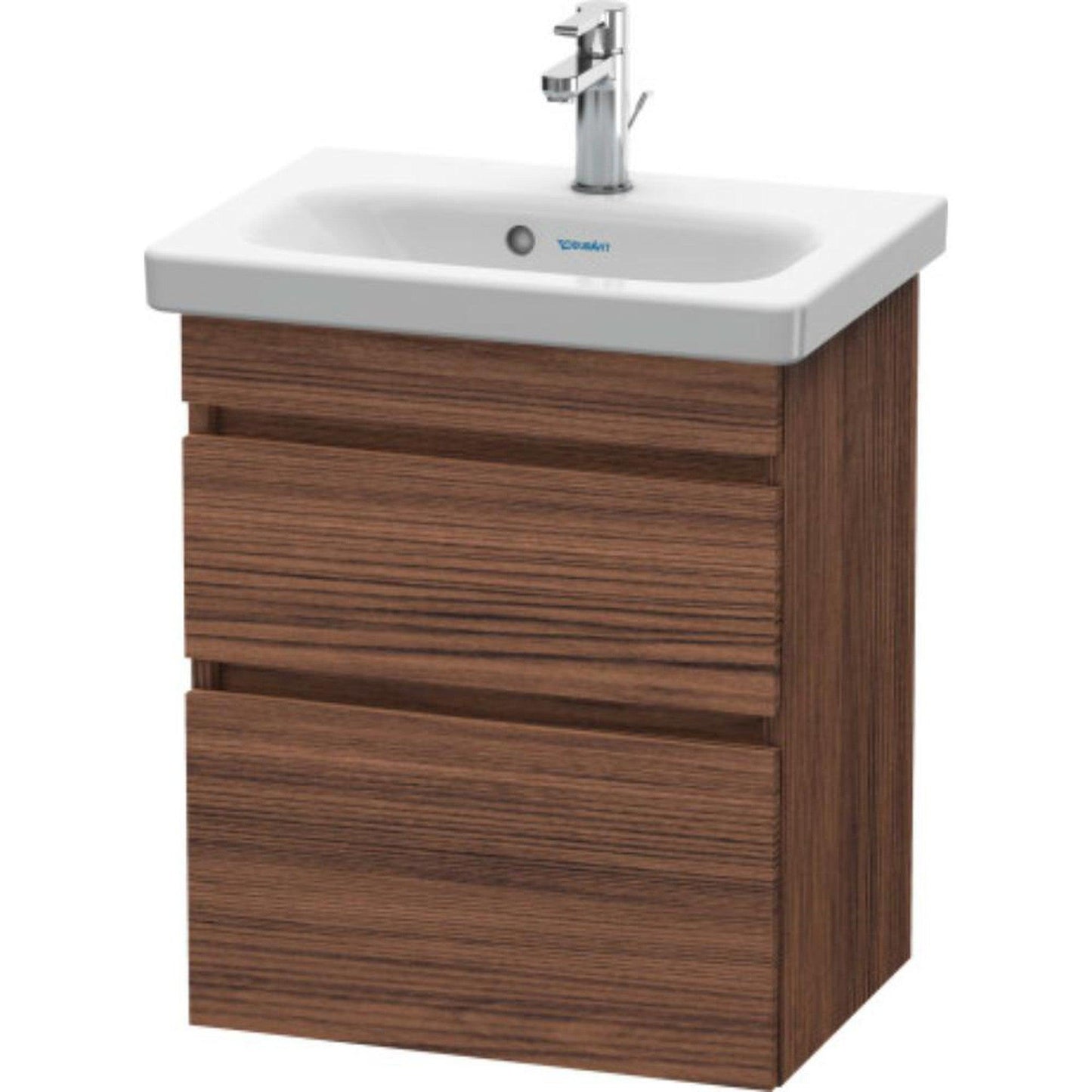 Duravit DuraStyle 20" x 24" x 14" Two Drawer Wall-Mount Vanity Unit in Walnut Dark (DS640302121)