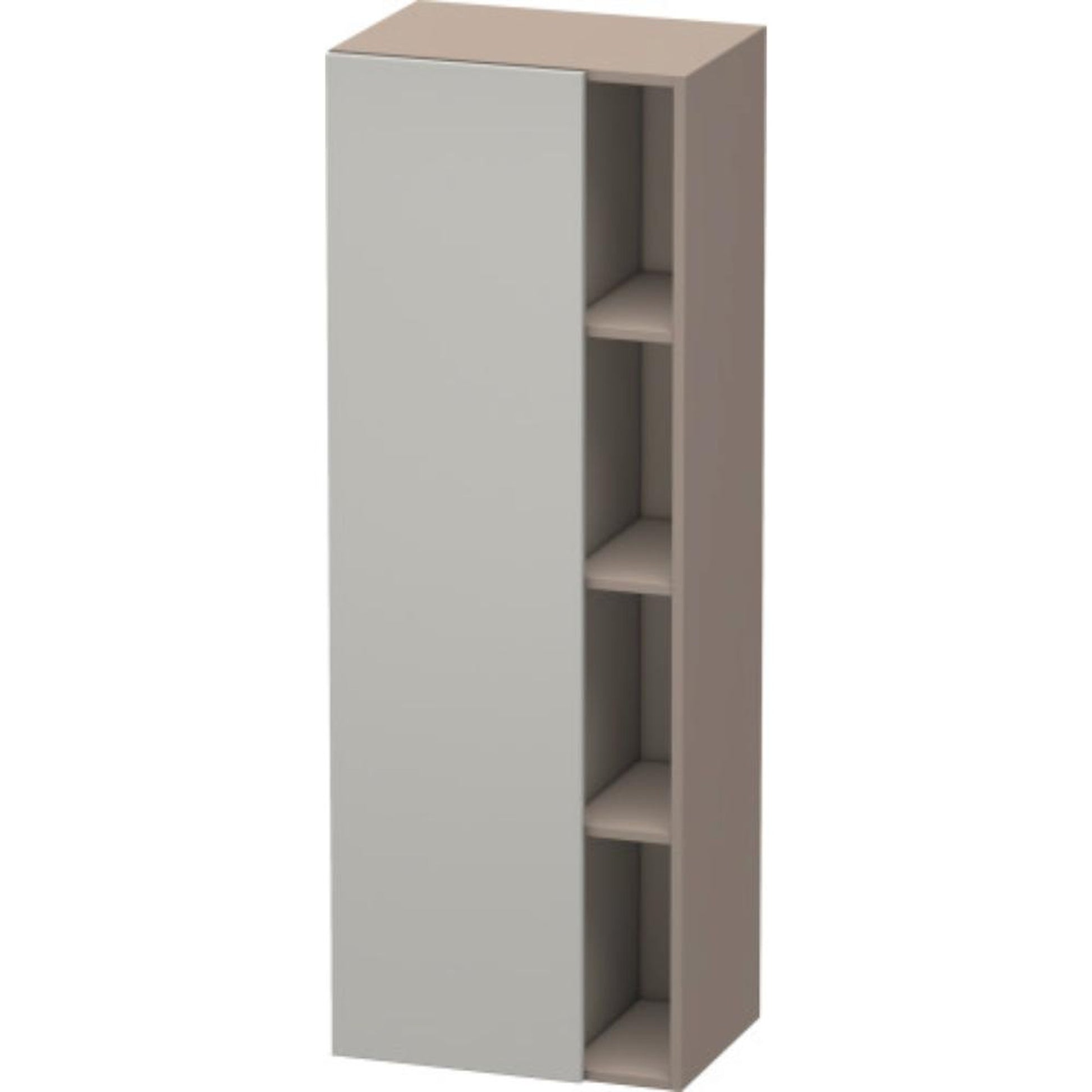 Duravit DuraStyle 20" x 55" x 14" Tall Cabinet With Left Hinge One Door in Concrete Grey Matt and Basalt (DS1239L0743)