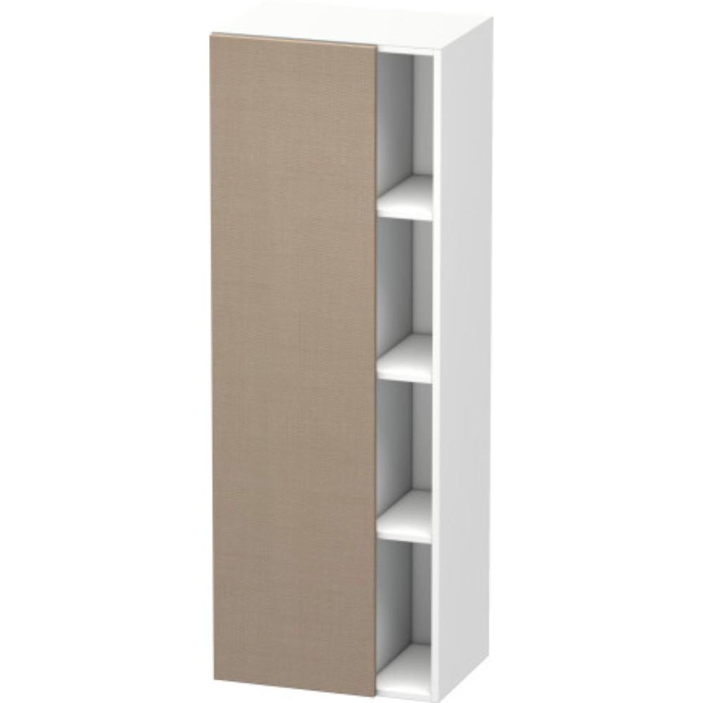 Duravit DuraStyle 20" x 55" x 14" Tall Cabinet With Left Hinge One Door in Linen and White (DS1239L7518)