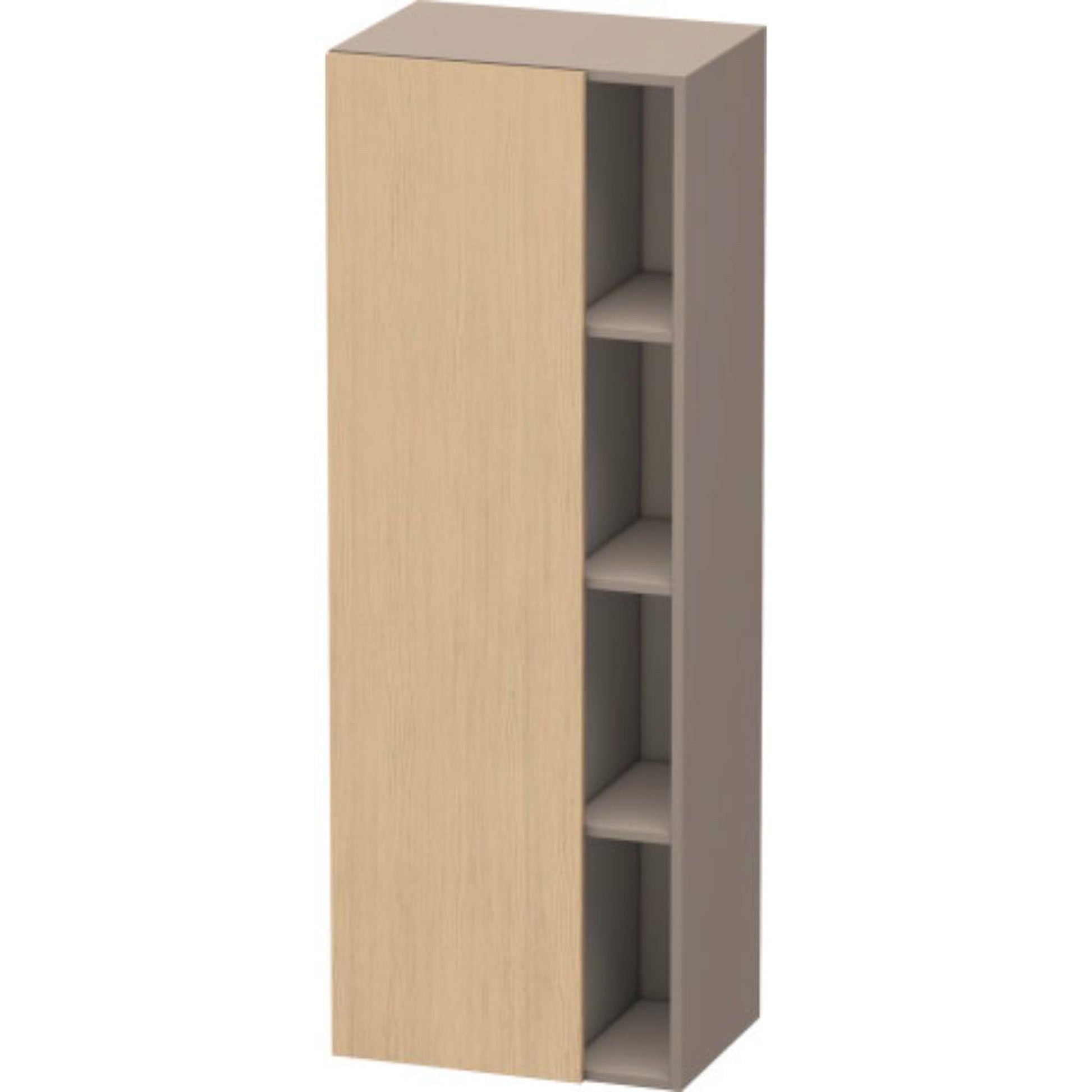 Duravit DuraStyle 20" x 55" x 14" Tall Cabinet With Left Hinge One Door in Natural Oak and Basalt (DS1239L3043)