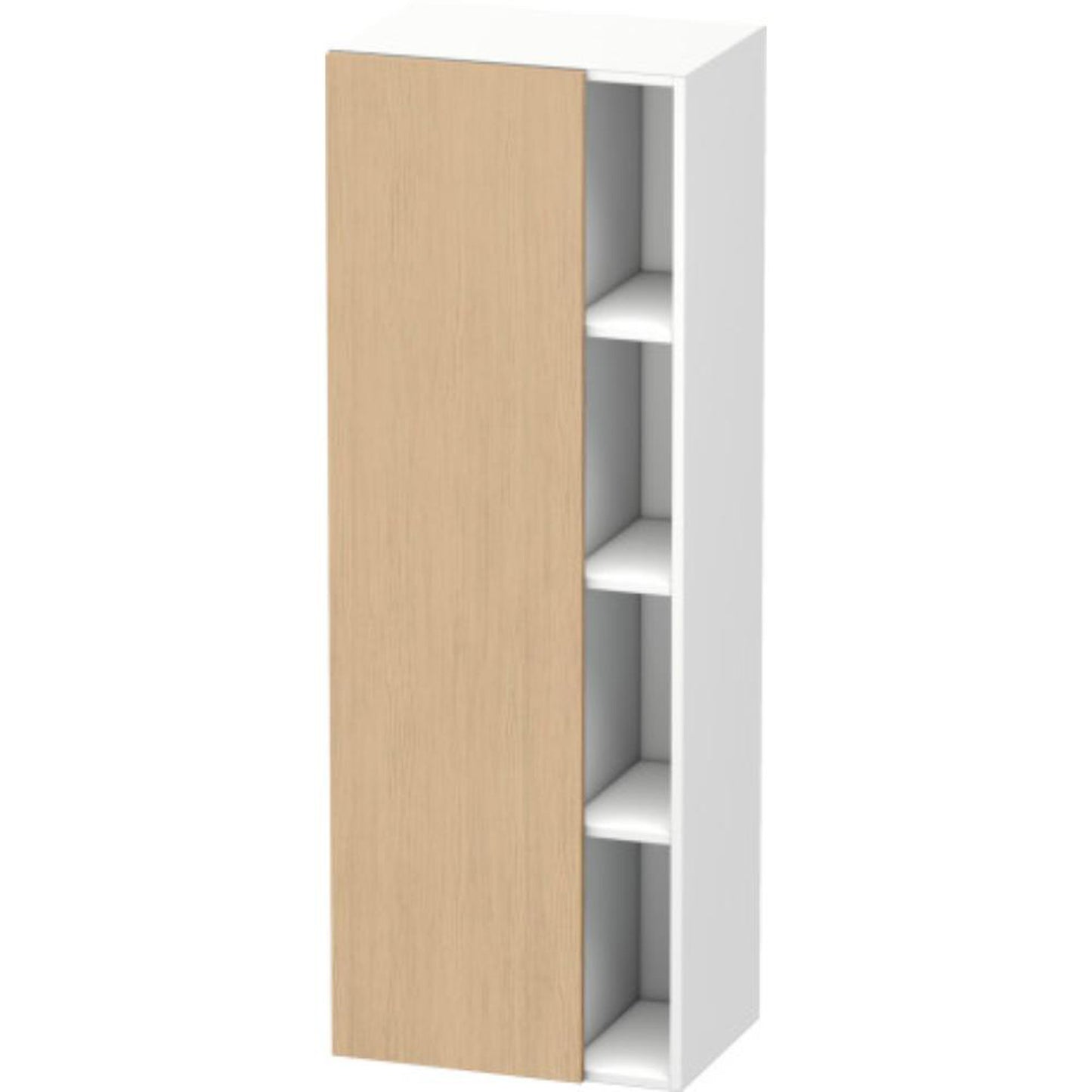 Duravit DuraStyle 20" x 55" x 14" Tall Cabinet With Left Hinge One Door in Natural Oak and White (DS1239L3018)