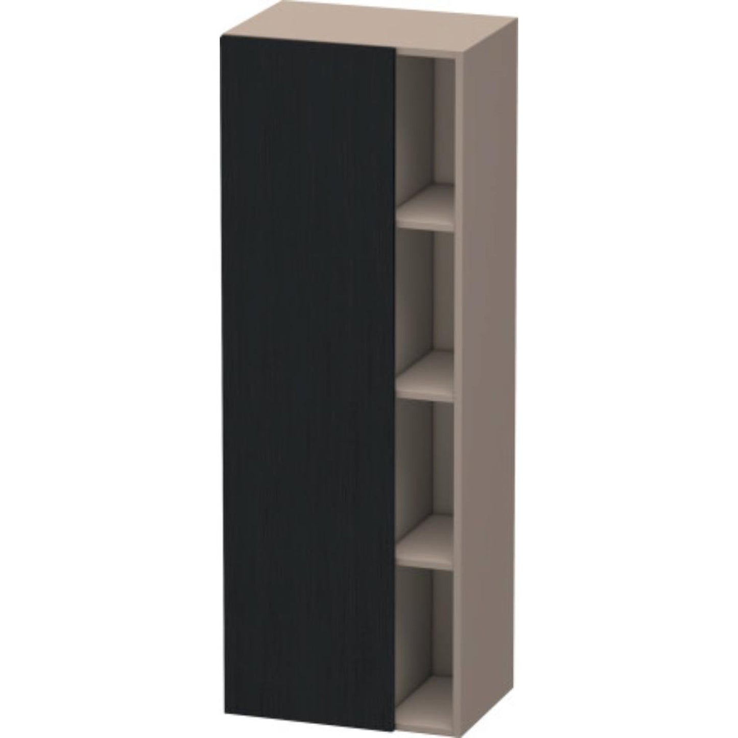 Duravit DuraStyle 20" x 55" x 14" Tall Cabinet With Left Hinge One Door in Oak Black and Basalt (DS1239L1643)