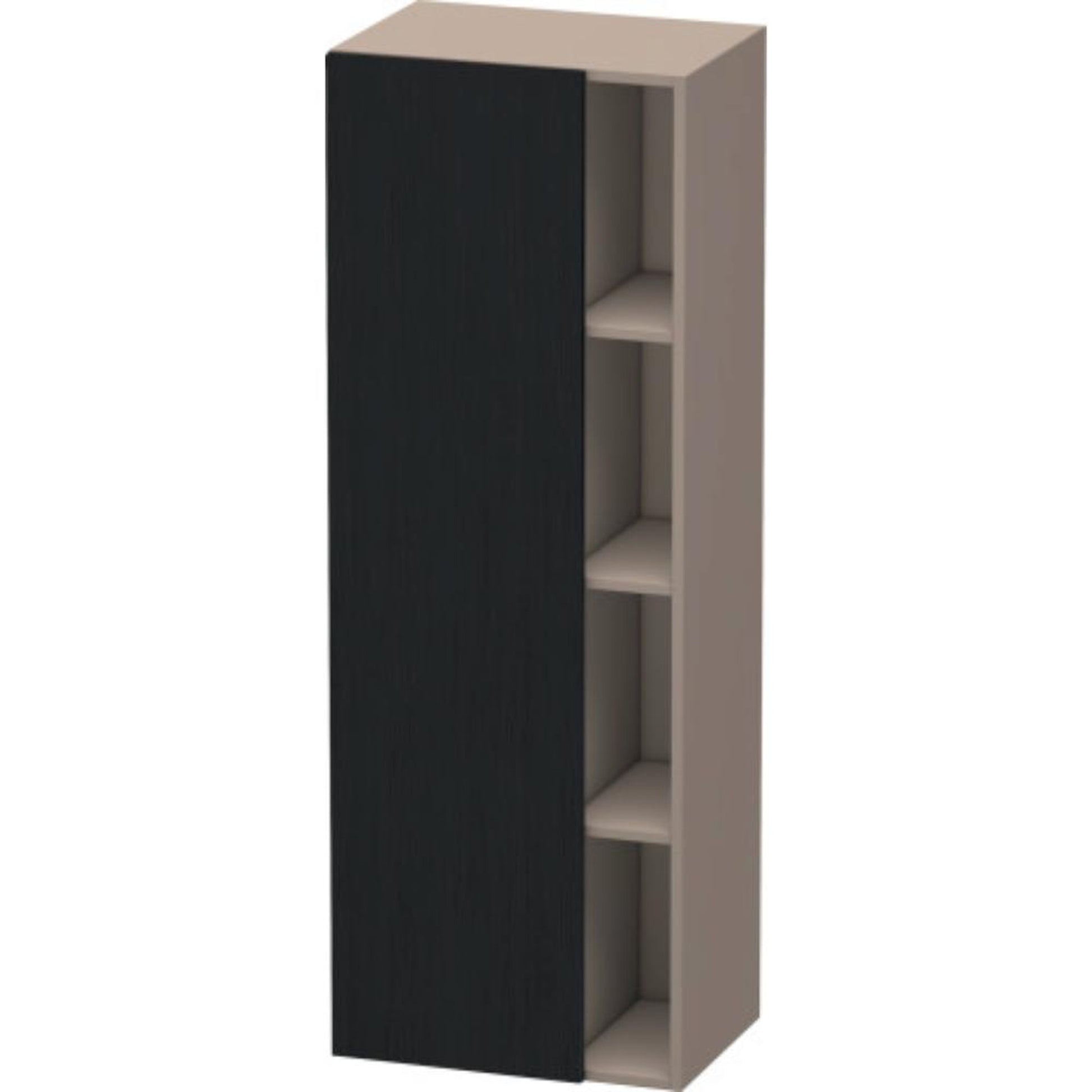 Duravit DuraStyle 20" x 55" x 14" Tall Cabinet With Left Hinge One Door in Oak Black and Basalt (DS1239L1643)