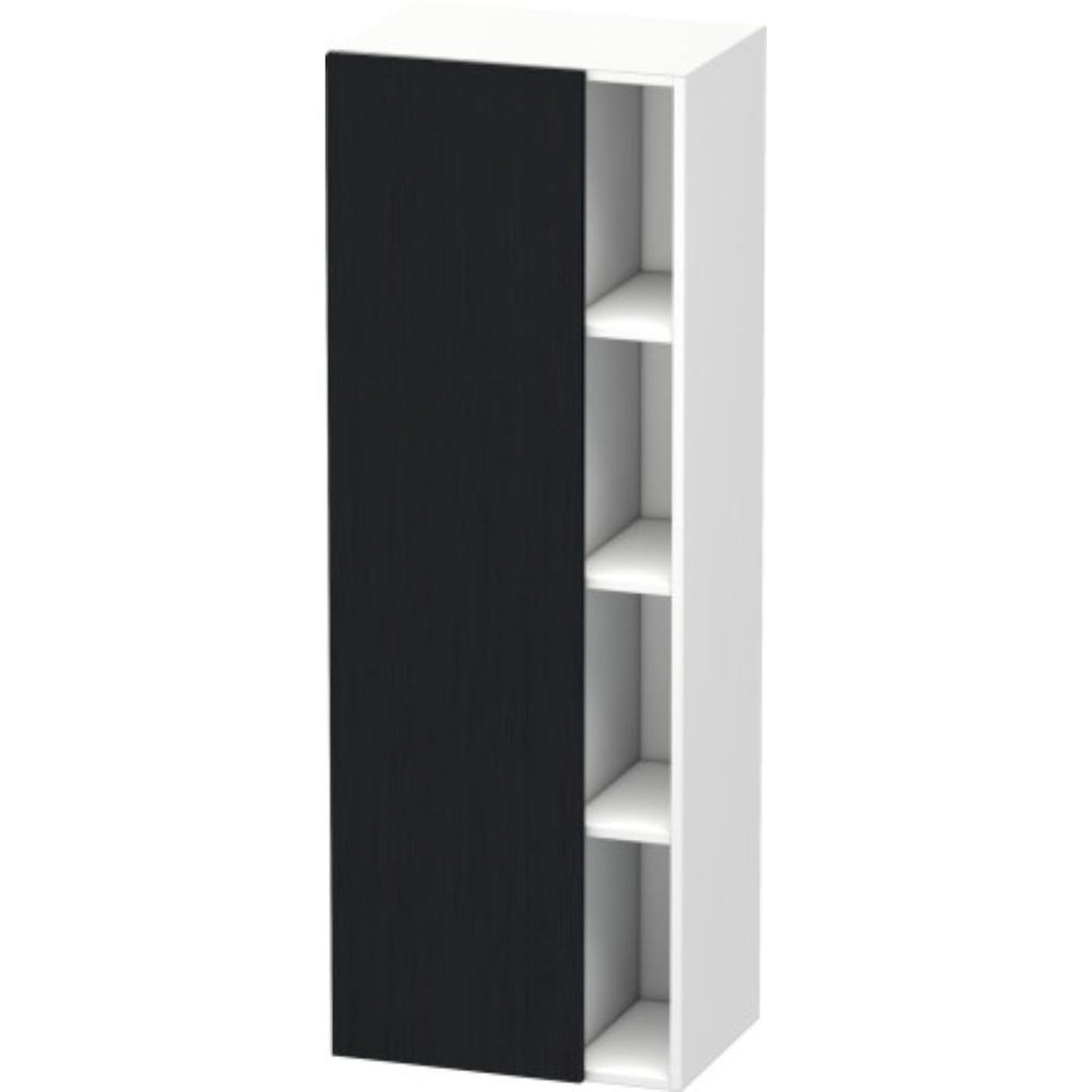 Duravit DuraStyle 20" x 55" x 14" Tall Cabinet With Left Hinge One Door in Oak Black and White (DS1239L1618)