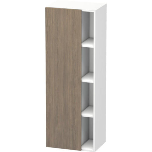 Duravit DuraStyle 20" x 55" x 14" Tall Cabinet With Left Hinge One Door in Oak Terra and White (DS1239L3518)