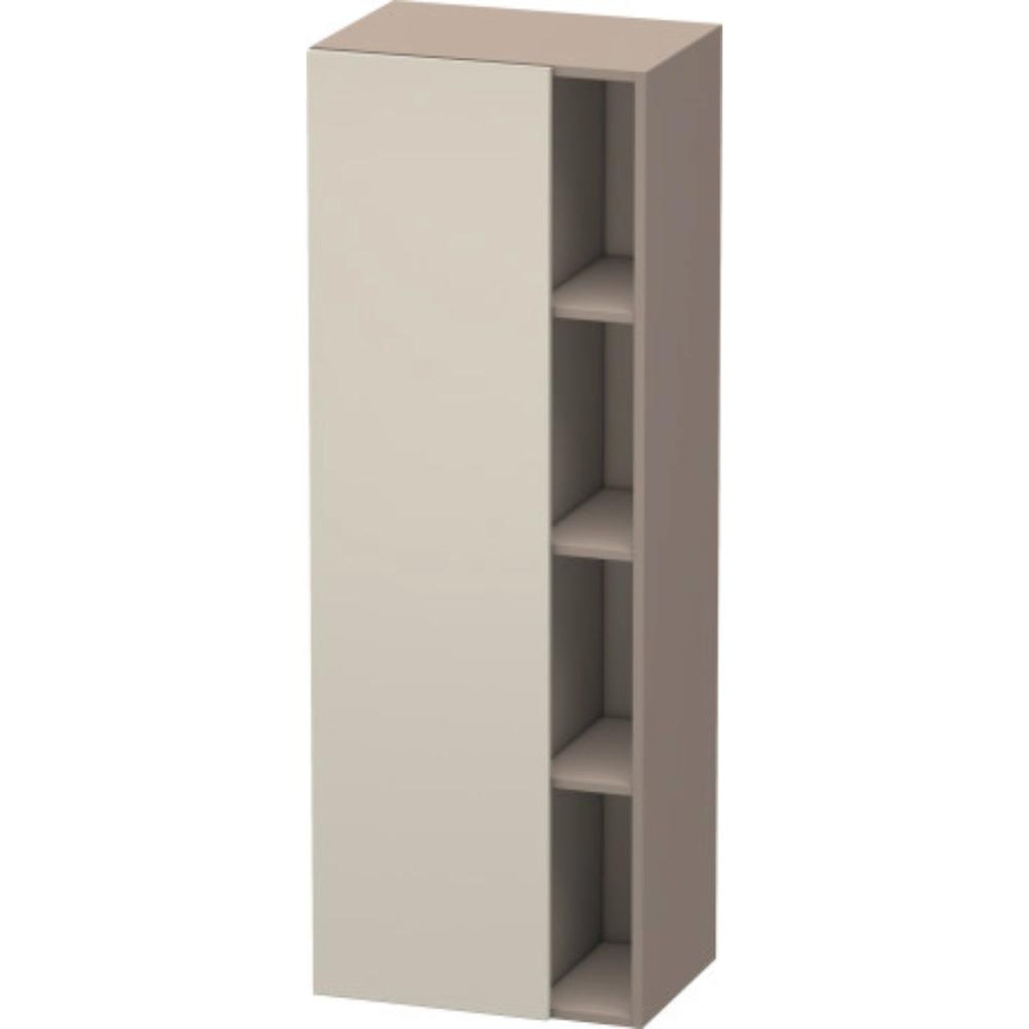 Duravit DuraStyle 20" x 55" x 14" Tall Cabinet With Left Hinge One Door in Taupe and Basalt (DS1239L9143)