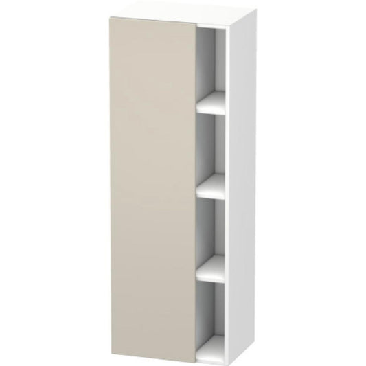 Duravit DuraStyle 20" x 55" x 14" Tall Cabinet With Left Hinge One Door in Taupe and White (DS1239L9118)