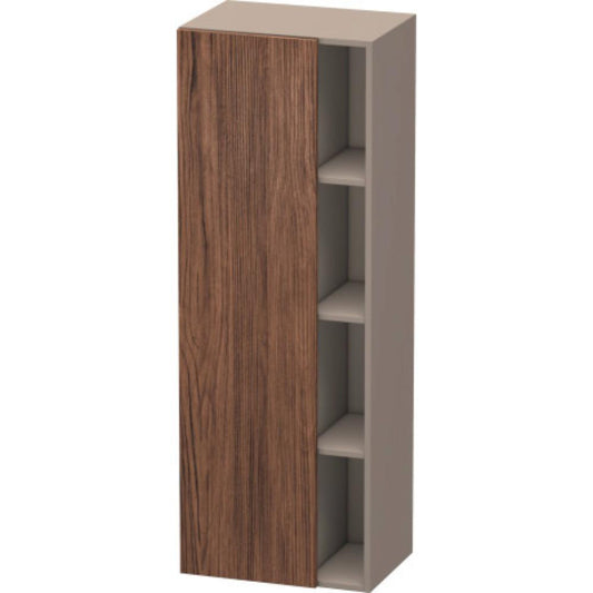 Duravit DuraStyle 20" x 55" x 14" Tall Cabinet With Left Hinge One Door in Walnut Dark and Basalt (DS1239L2143)