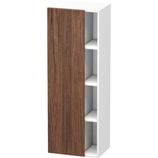 Duravit DuraStyle 20" x 55" x 14" Tall Cabinet With Left Hinge One Door in Walnut Dark and White (DS1239L2118)