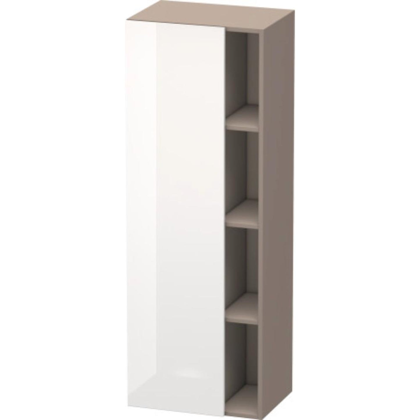 Duravit DuraStyle 20" x 55" x 14" Tall Cabinet With Left Hinge One Door in White High Gloss and Basalt (DS1239L2243)
