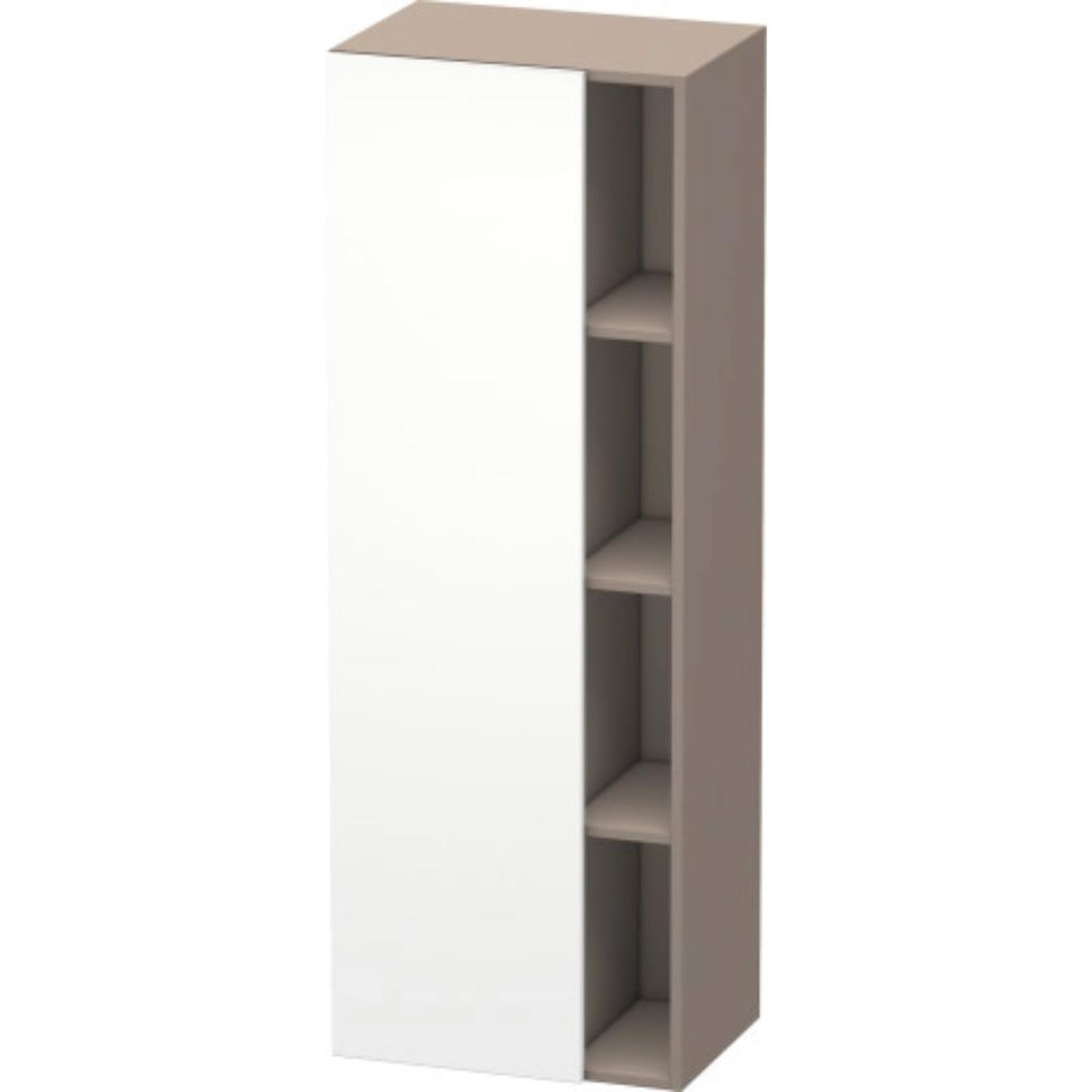 Duravit DuraStyle 20" x 55" x 14" Tall Cabinet With Left Hinge One Door in White Matt and Basalt (DS1239L1843)