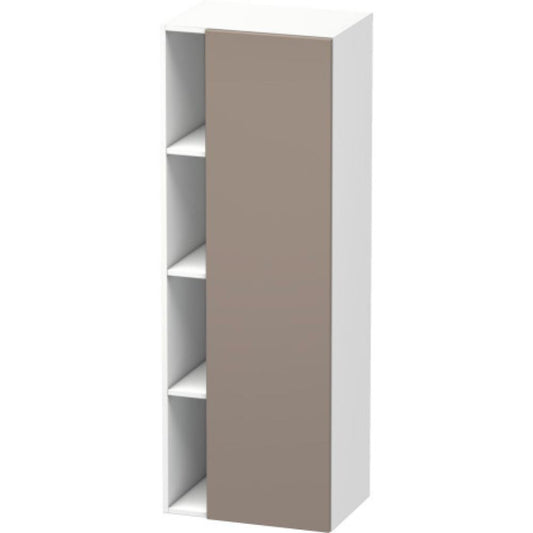 Duravit DuraStyle 20" x 55" x 14" Tall Cabinet With Right Hinge One Door in Basalt and White (DS1239R4318)