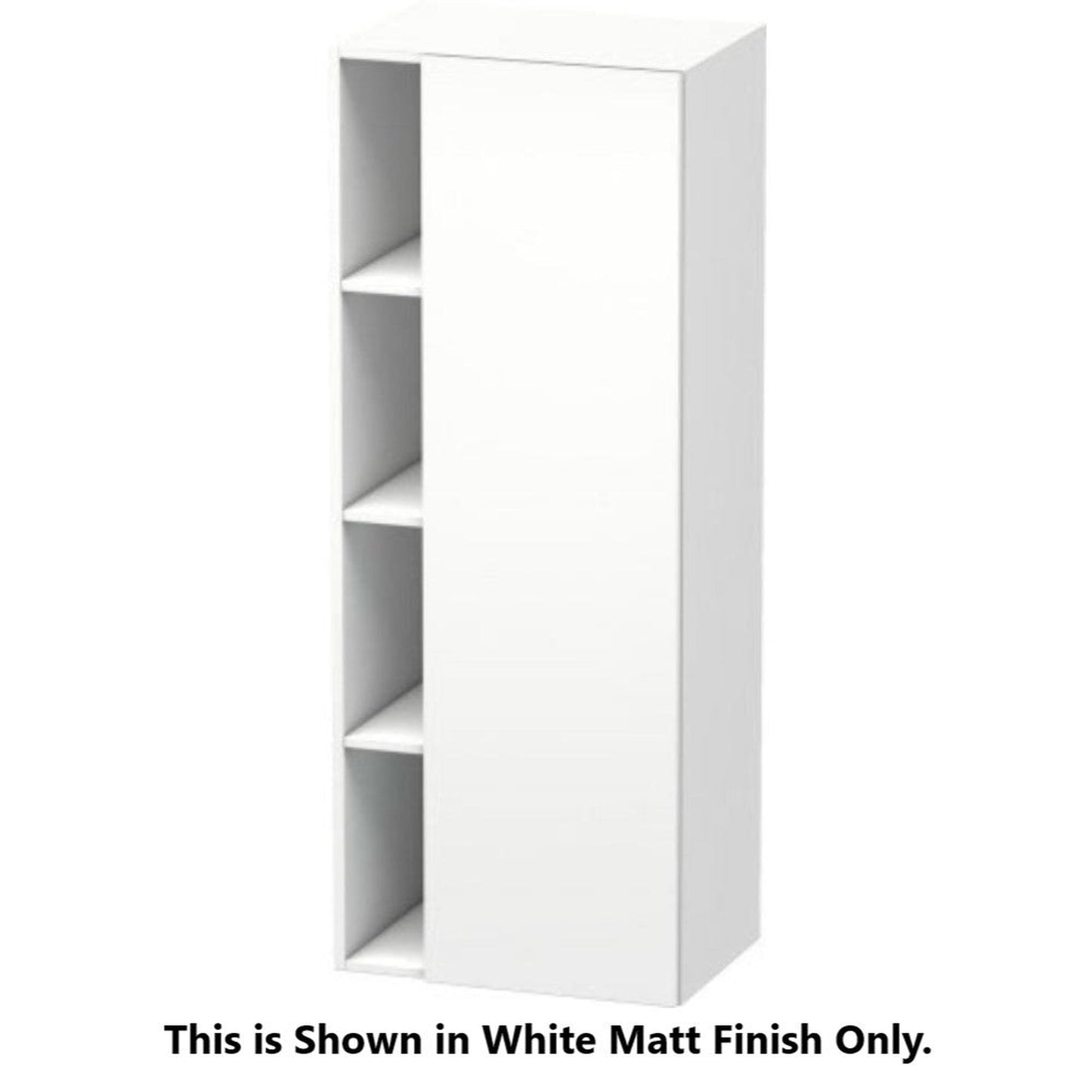 Duravit DuraStyle 20" x 55" x 14" Tall Cabinet With Right Hinge One Door in Chestnut Dark and White (DS1239R5318)