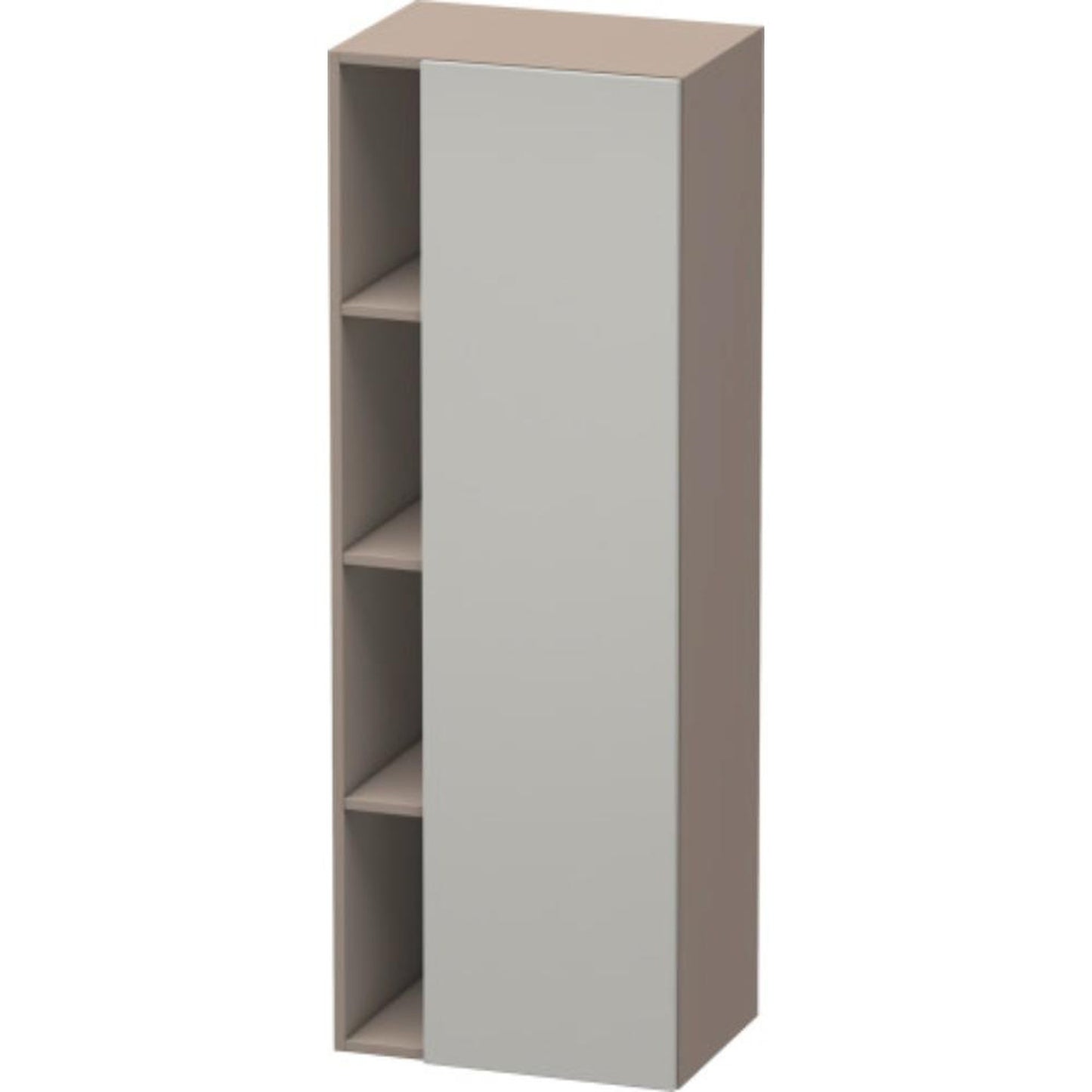 Duravit DuraStyle 20" x 55" x 14" Tall Cabinet With Right Hinge One Door in Concrete Grey Matt and Basalt (DS1239R0743)