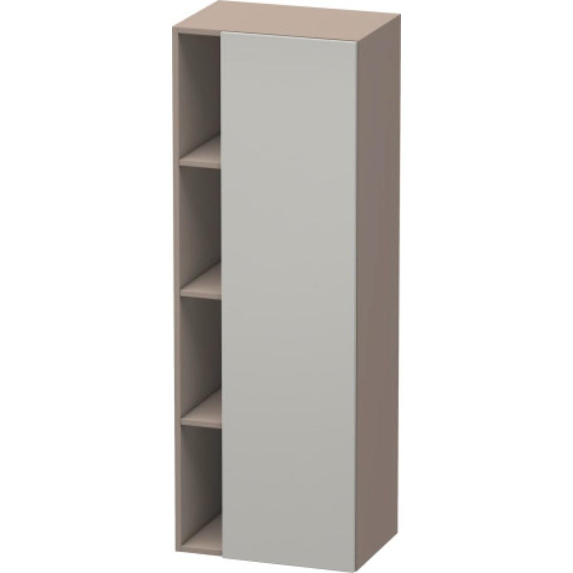 Duravit DuraStyle 20" x 55" x 14" Tall Cabinet With Right Hinge One Door in Concrete Grey Matt and Basalt (DS1239R0743)