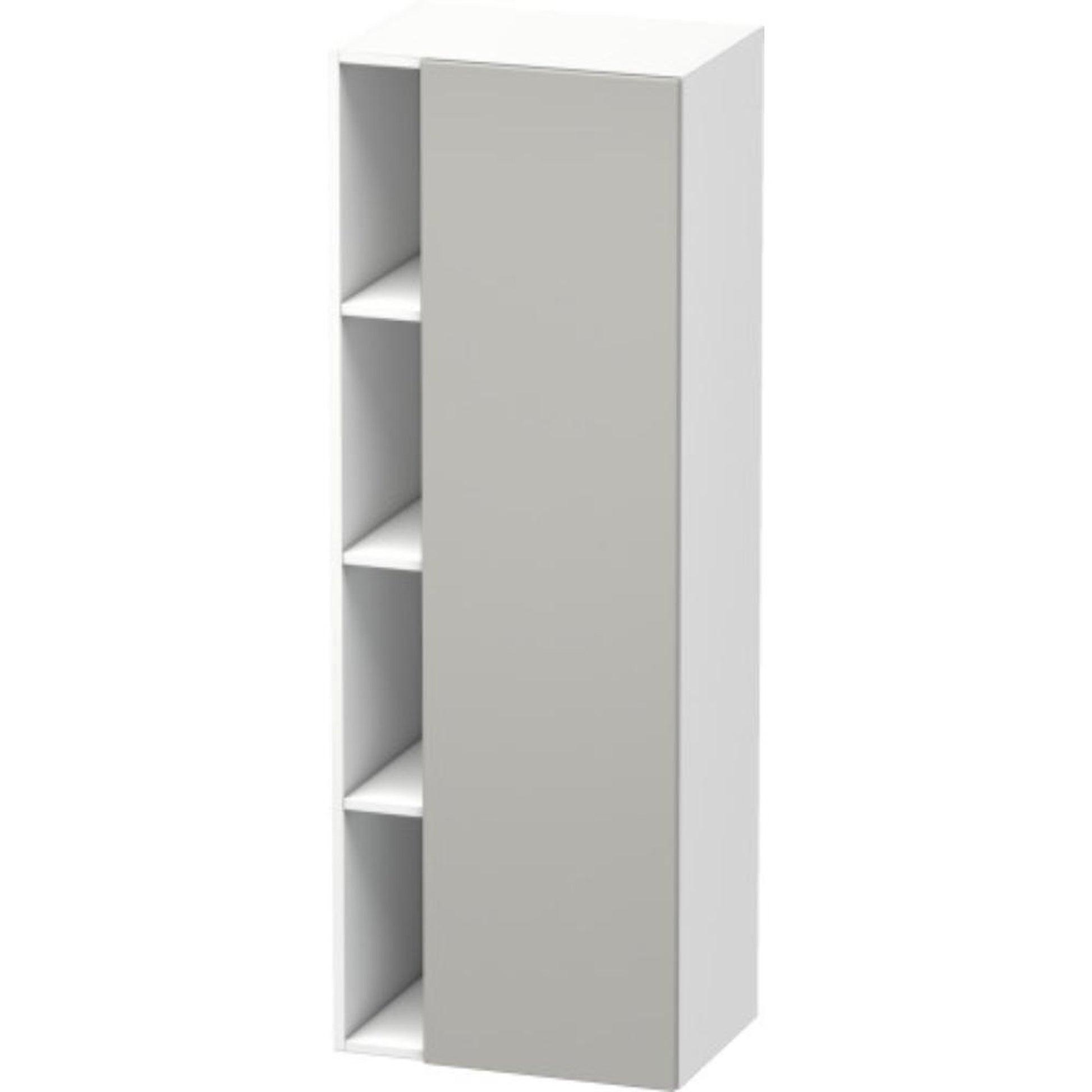 Duravit DuraStyle 20" x 55" x 14" Tall Cabinet With Right Hinge One Door in Concrete Grey Matt and White (DS1239R0718)