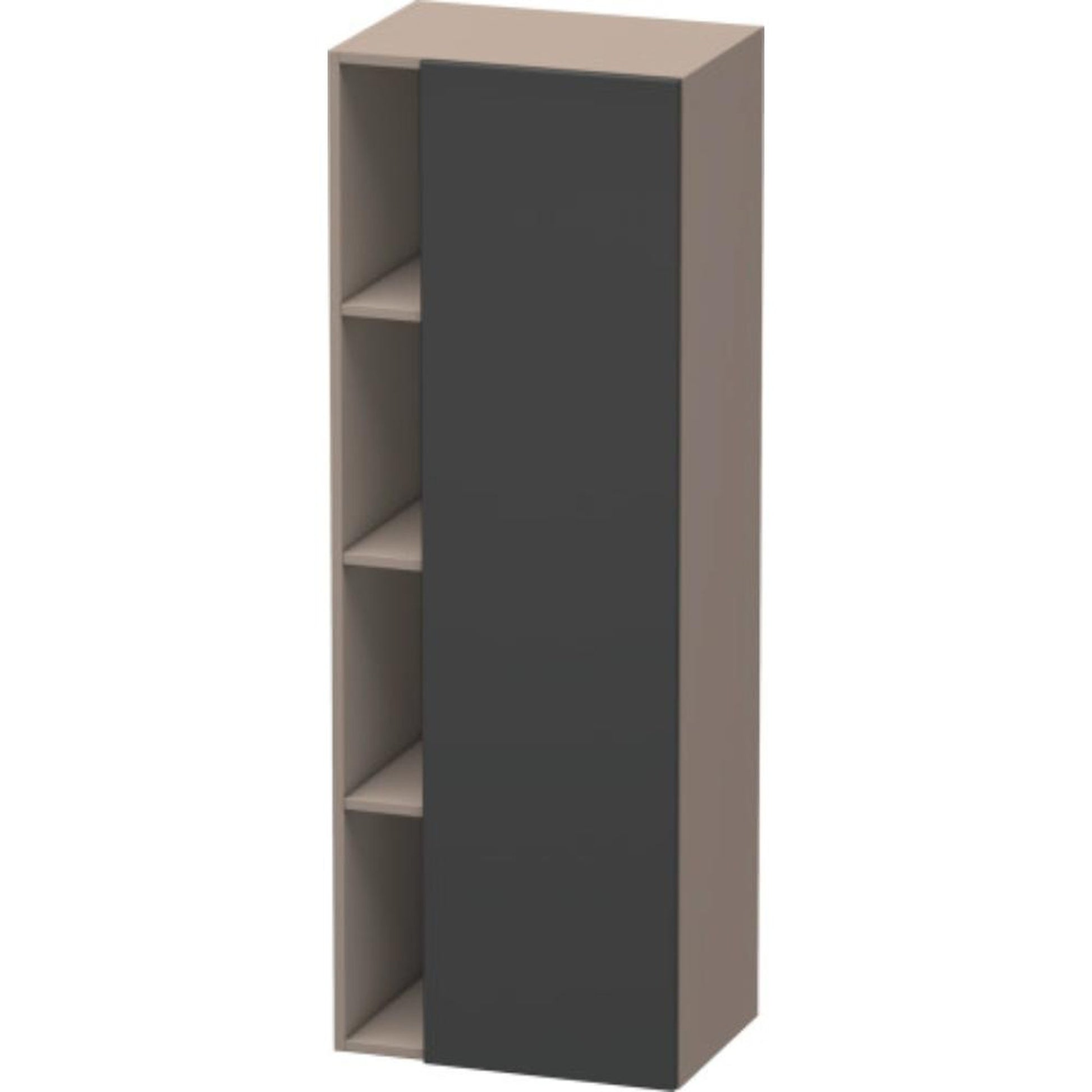 Duravit DuraStyle 20" x 55" x 14" Tall Cabinet With Right Hinge One Door in Graphite and Basalt (DS1239R4943)