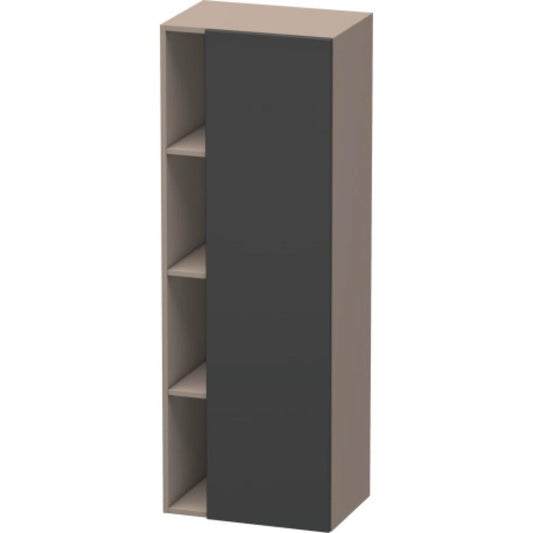 Duravit DuraStyle 20" x 55" x 14" Tall Cabinet With Right Hinge One Door in Graphite and Basalt (DS1239R4943)