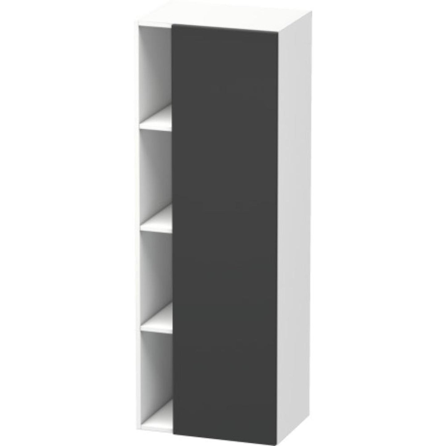 Duravit DuraStyle 20" x 55" x 14" Tall Cabinet With Right Hinge One Door in Graphite and White (DS1239R4918)
