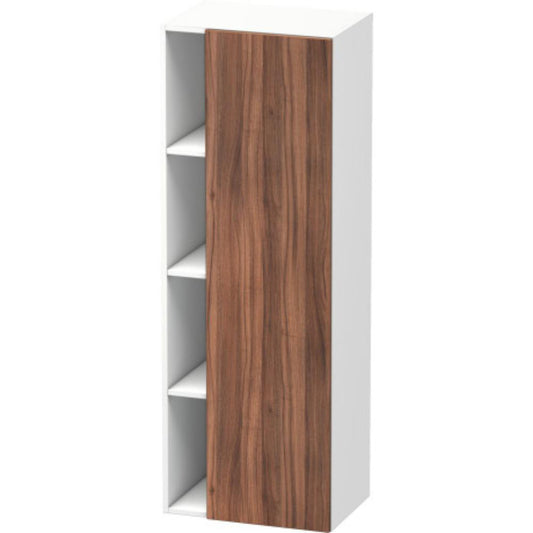 Duravit DuraStyle 20" x 55" x 14" Tall Cabinet With Right Hinge One Door in Natural Walnut and White (DS1239R7918)