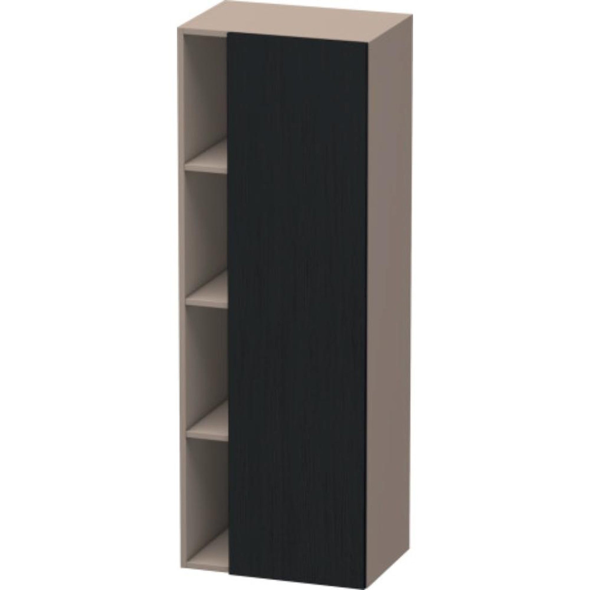 Duravit DuraStyle 20" x 55" x 14" Tall Cabinet With Right Hinge One Door in Oak Black and Basalt (DS1239R1643)