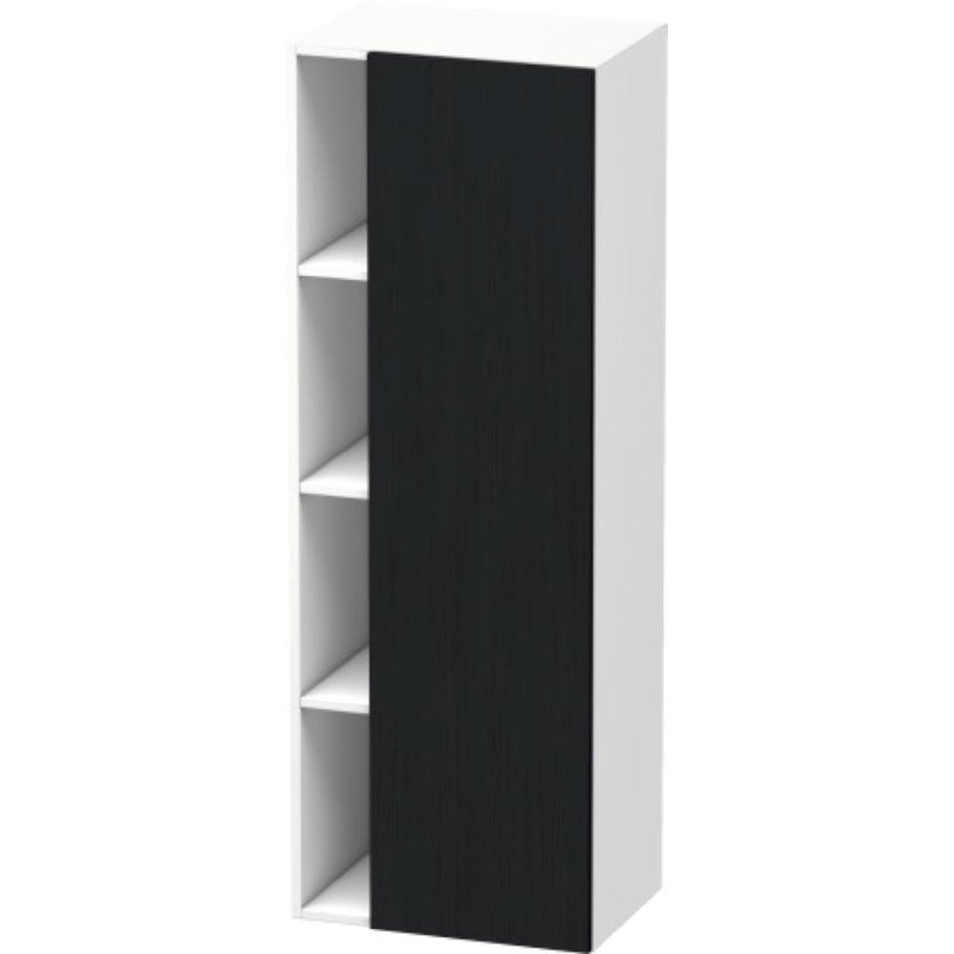 Duravit DuraStyle 20" x 55" x 14" Tall Cabinet With Right Hinge One Door in Oak Black and White (DS1239R1618)