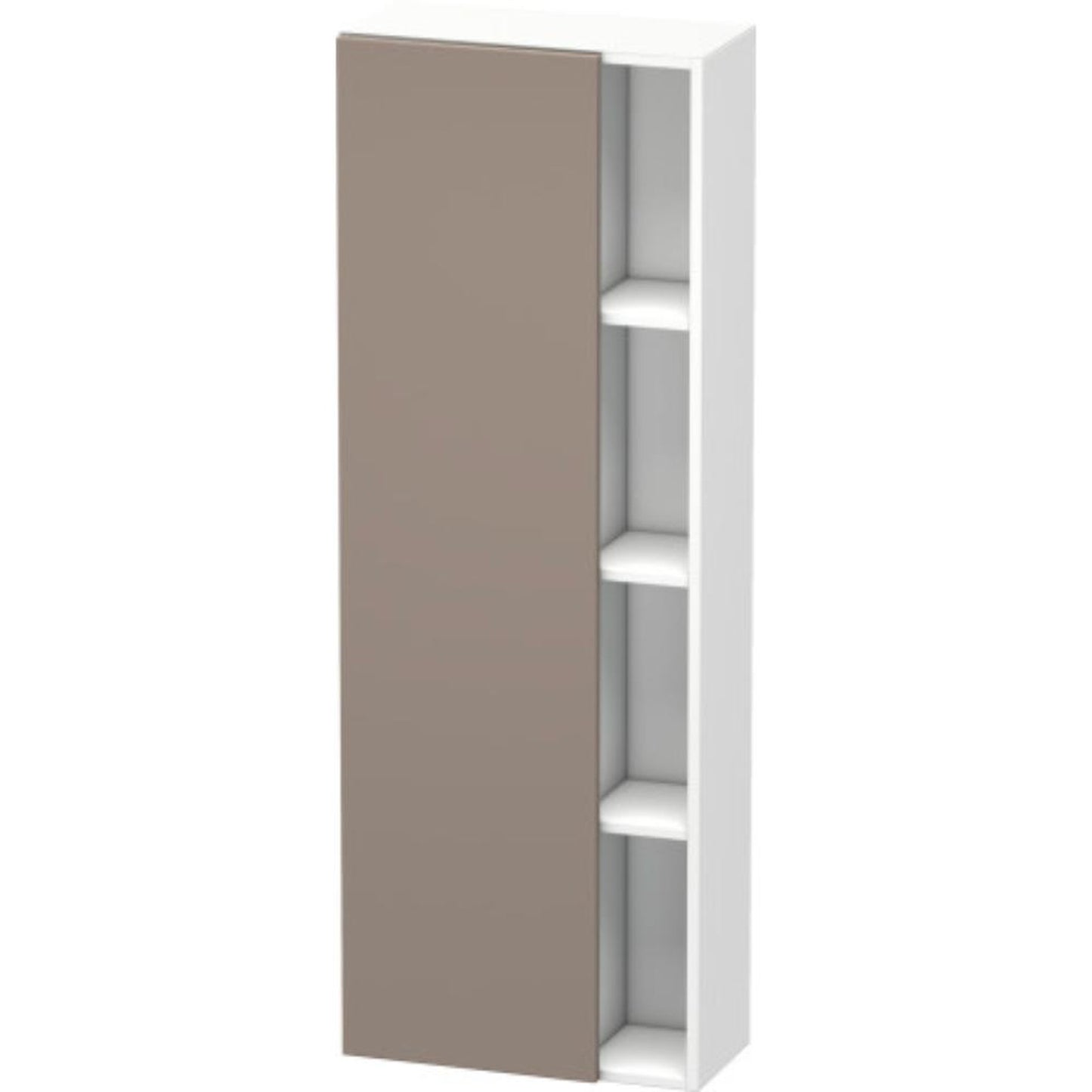 Duravit DuraStyle 20" x 55" x 9" Tall Cabinet With Left Hinge One Door in Basalt and White (DS1238L4318)
