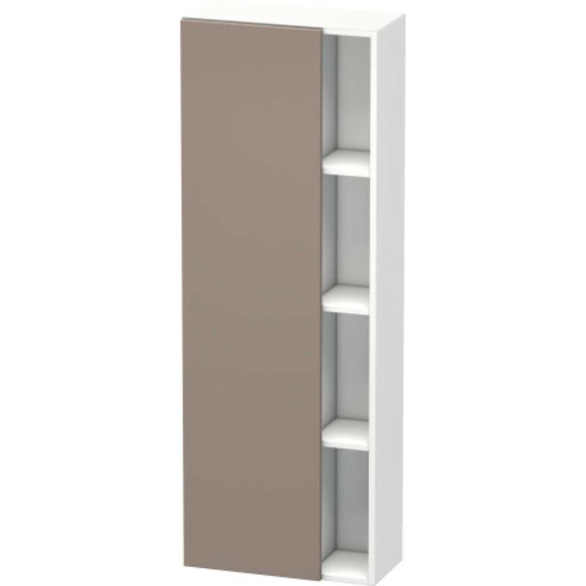 Duravit DuraStyle 20" x 55" x 9" Tall Cabinet With Left Hinge One Door in Basalt and White (DS1238L4318)