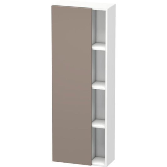 Duravit DuraStyle 20" x 55" x 9" Tall Cabinet With Left Hinge One Door in Basalt and White (DS1238L4318)