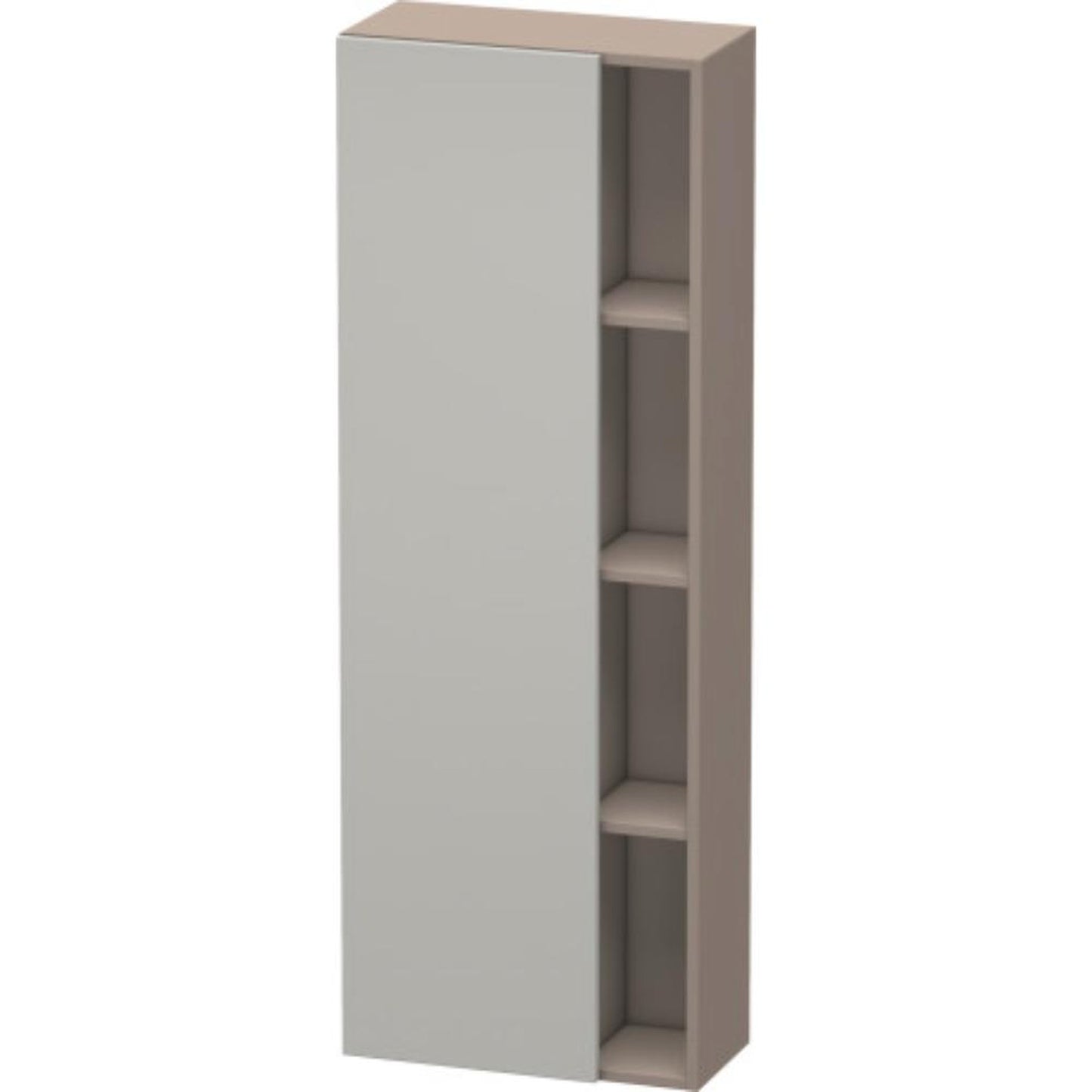Duravit DuraStyle 20" x 55" x 9" Tall Cabinet With Left Hinge One Door in Concrete Grey Matt and Basalt (DS1238L0743)