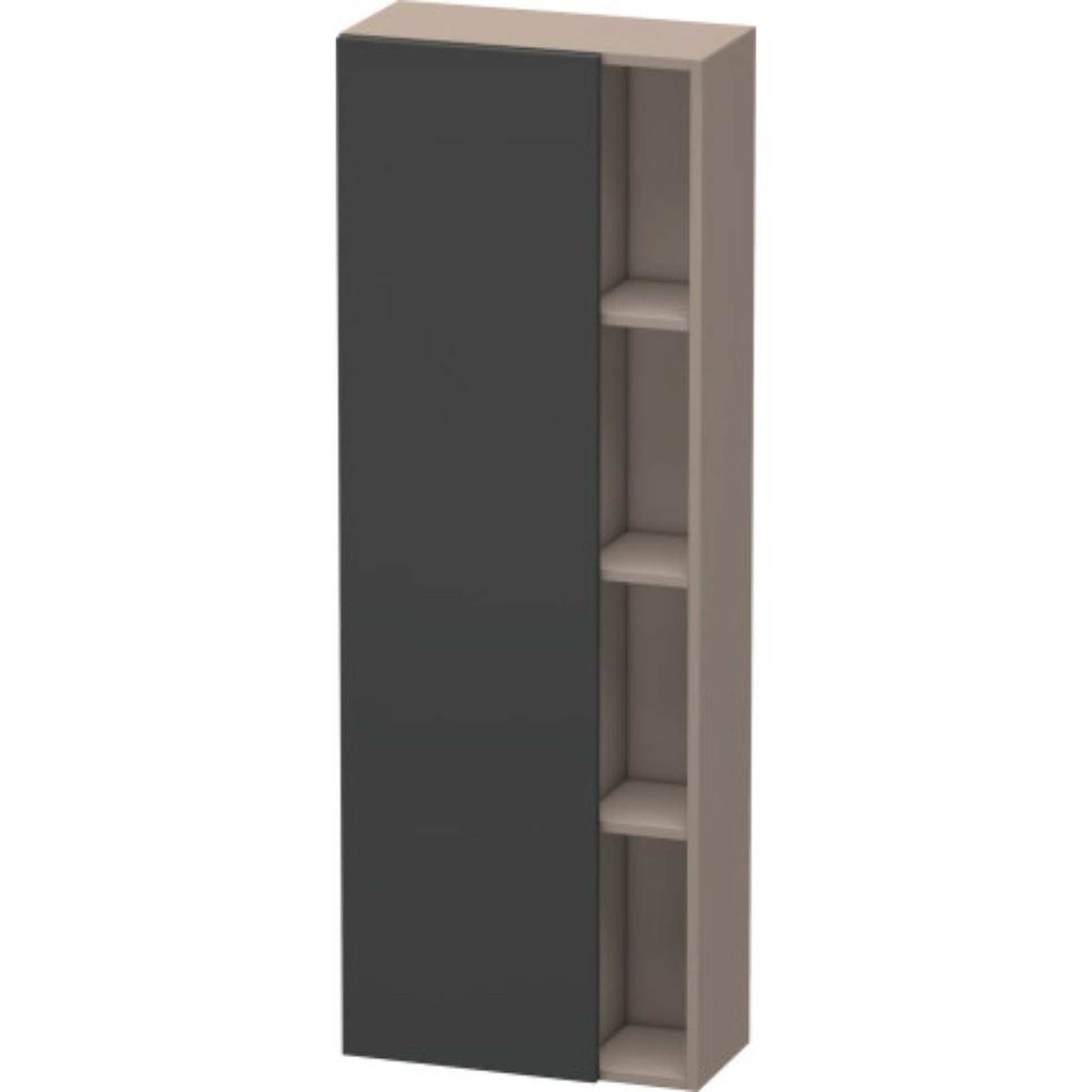 Duravit DuraStyle 20" x 55" x 9" Tall Cabinet With Left Hinge One Door in Graphite and Basalt (DS1238L4943)